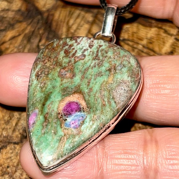 Teardrop Ruby Fuchsite Pendant 2 1/4” - Picture 9 of 11
